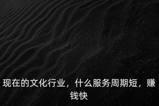 現(xiàn)在的文化行業(yè)，什么服務(wù)周期短，賺錢快