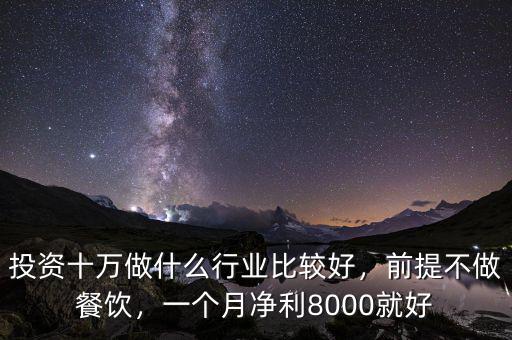 投資十萬(wàn)做什么行業(yè)比較好，前提不做餐飲，一個(gè)月凈利8000就好