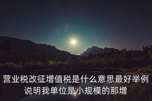 什么是改征增值稅，營業(yè)稅改征增值稅是什么意思最好舉例說明我單位是小規(guī)模的那增