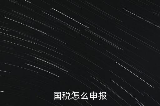 什么國稅局申報，國稅怎么申報
