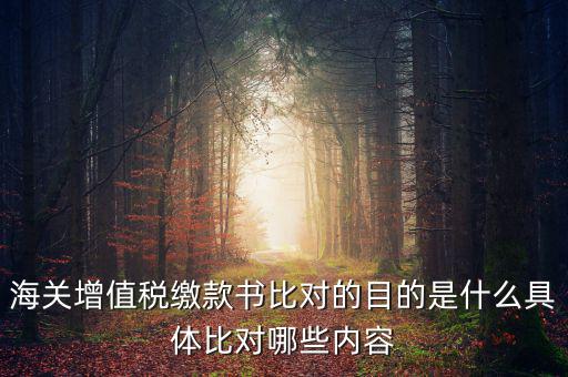 海關(guān)票為什么比對(duì)，海關(guān)增值稅繳款書比對(duì)的目的是什么具體比對(duì)哪些內(nèi)容