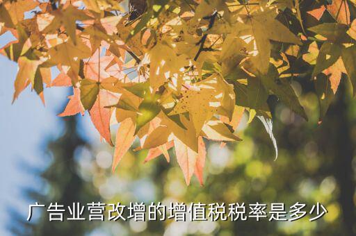 營(yíng)改增廣告業(yè)交什么稅，廣告業(yè)營(yíng)改增的增值稅稅率是多少