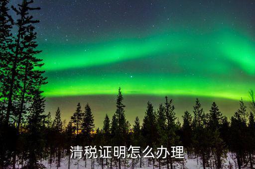 清稅證明要什么資料，個體戶開清稅證明需要帶什么