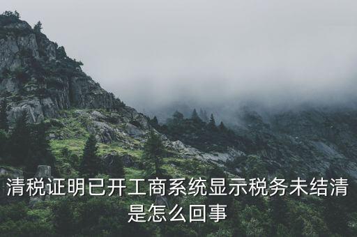 清稅證明已開工商系統(tǒng)顯示稅務未結(jié)清是怎么回事