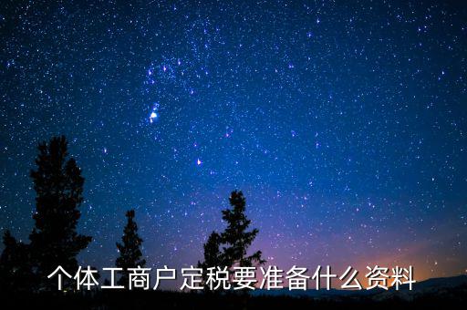 個(gè)體戶定稅需要什么資料，個(gè)體工商戶定稅要準(zhǔn)備什么資料