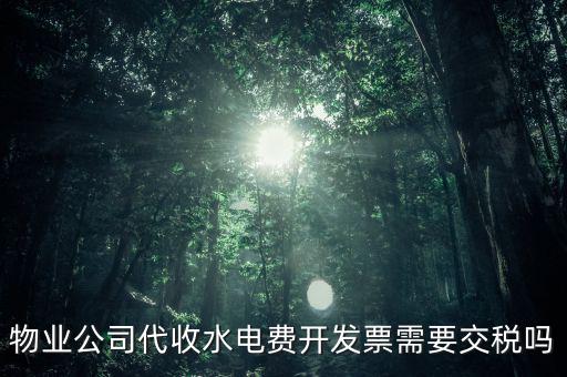 物業(yè)水費(fèi)要交什么稅，2022年4月物業(yè)公司開(kāi)水電費(fèi)發(fā)票稅率