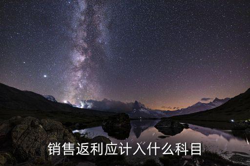 返利是做什么銷售費(fèi)用，銷售返利沖收入還是計(jì)入銷售費(fèi)用