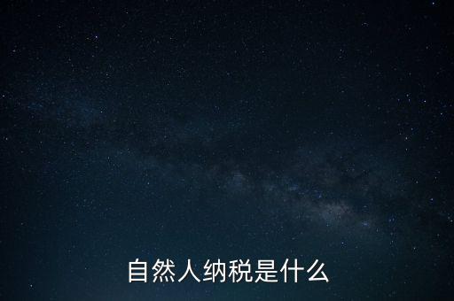什么是自然人納稅人，納稅人分為三類