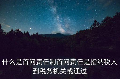 稅務(wù)首問(wèn)責(zé)任制是什么，首問(wèn)負(fù)責(zé)制度是指什么