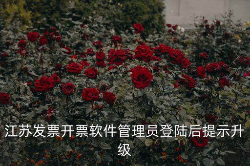 江蘇開票升級(jí)什么意思，江蘇發(fā)票開票軟件管理員登陸后提示升級(jí)