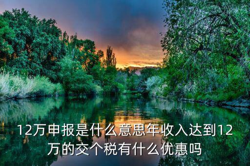 12萬(wàn)個(gè)稅是什么意思，個(gè)人所得稅中的12萬(wàn)元是什么意思