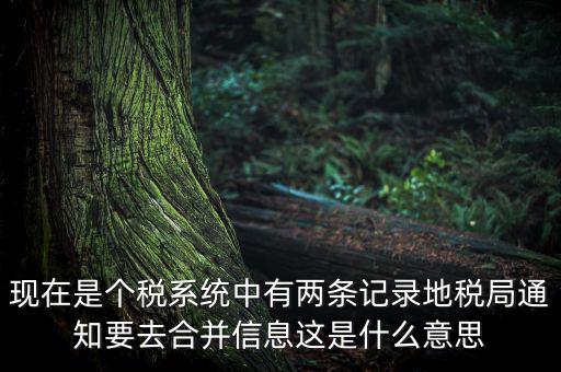 現在是個稅系統(tǒng)中有兩條記錄地稅局通知要去合并信息這是什么意思