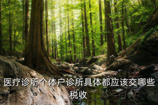 醫(yī)院應(yīng)交什么稅，醫(yī)療診所個體戶診所具體都應(yīng)該交哪些稅收