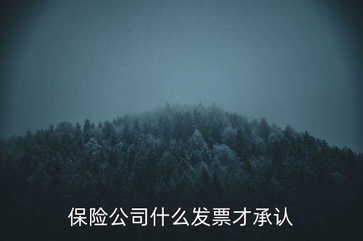 保險公司要什么發(fā)票，保險公司什么發(fā)票才承認