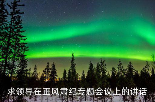 正風肅紀講話什么意思，求領(lǐng)導在正風肅紀專題會議上的講話