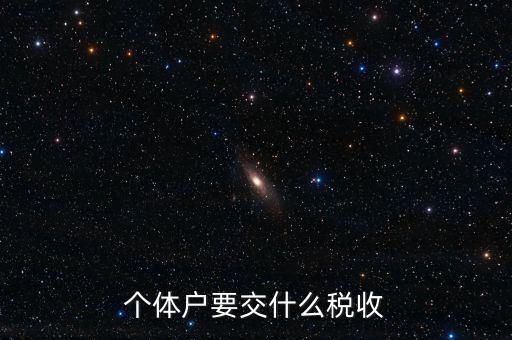 個(gè)體地稅交什么稅，個(gè)體戶要交什么稅收