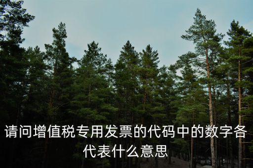 請(qǐng)問(wèn)增值稅專(zhuān)用發(fā)票的代碼中的數(shù)字各代表什么意思