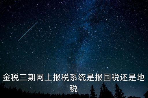 用金稅三期軟件報(bào)什么稅，金稅三期網(wǎng)上報(bào)稅系統(tǒng)是報(bào)國(guó)稅還是地稅