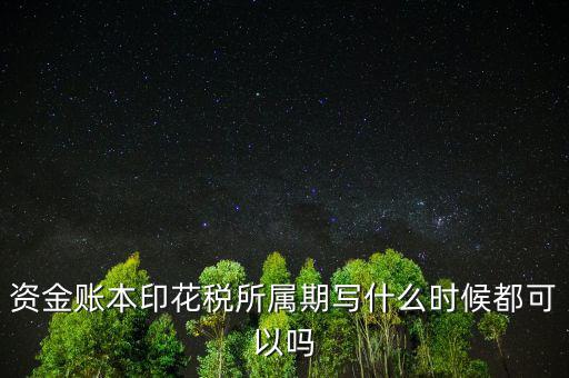 資金賬本印花稅所屬期寫(xiě)什么時(shí)候都可以嗎