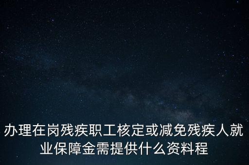 核定殘保金需要什么，辦理在崗殘疾職工核定或減免殘疾人就業(yè)保障金需提供什么資料程