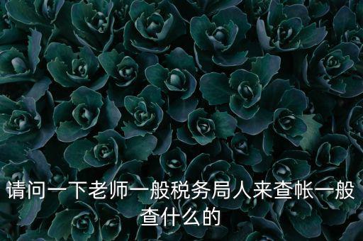 稅局查賬戶查什么，請(qǐng)問一下老師一般稅務(wù)局人來查帳一般查什么的