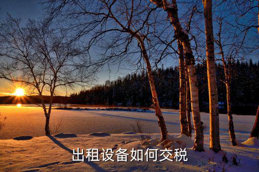 出租閑置設(shè)備應(yīng)繳納什么稅，設(shè)備租賃交什么稅