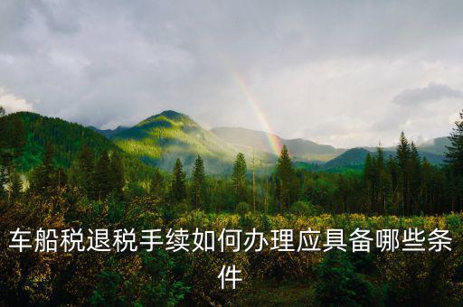 車船稅退稅需要什么，車船稅退稅手續(xù)如何辦理應具備哪些條件