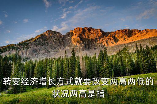 什么是兩提高兩降低，轉(zhuǎn)變經(jīng)濟增長方式就要改變兩高兩低的狀況兩高是指