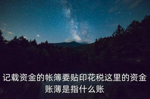 什么是資金賬簿，什么樣的賬簿屬于資金類賬簿