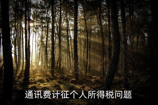 通訊費(fèi)計征個人所得稅問題