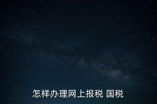 怎樣辦理網上報稅 國稅