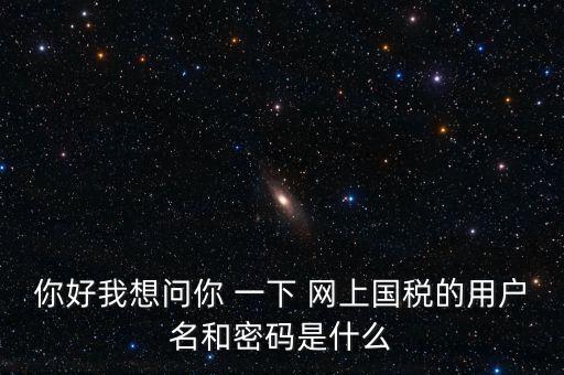 什么是電子稅務(wù)局密碼，你好我想問你 一下 網(wǎng)上國稅的用戶名和密碼是什么