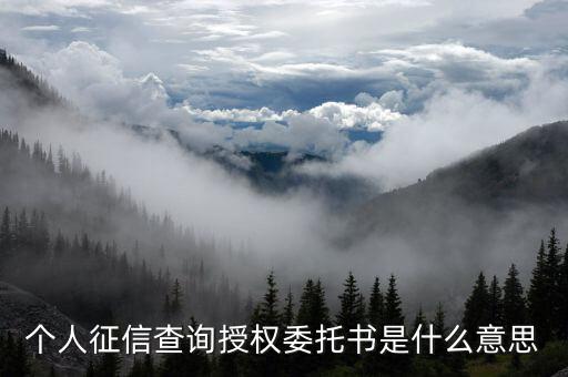 個(gè)人征信查詢授權(quán)委托書(shū)是什么意思
