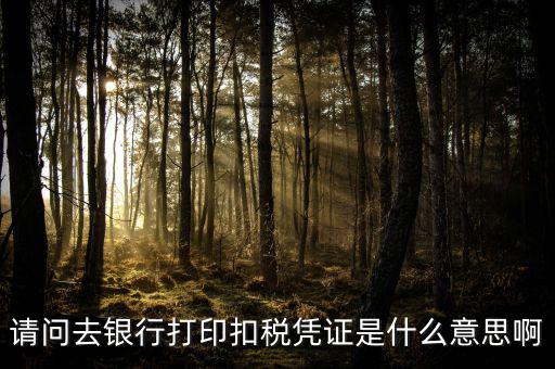 稅收憑證是什么，什么是完稅憑證啊