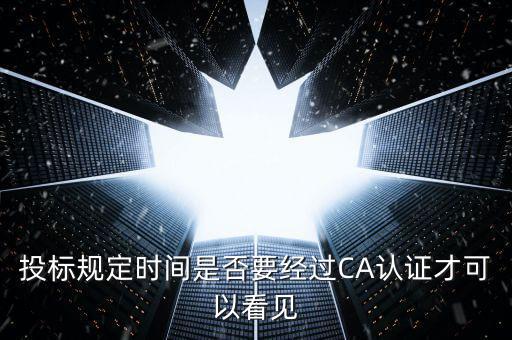 什么情況下需要ca證書，投標(biāo)規(guī)定時(shí)間是否要經(jīng)過CA認(rèn)證才可以看見