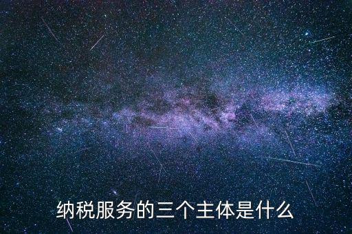 納稅服務的三個主體是什么