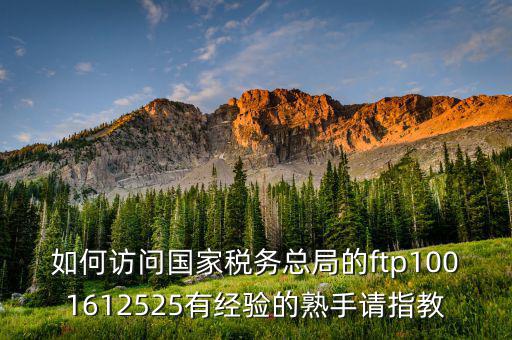 如何訪問國家稅務總局的ftp1001612525有經(jīng)驗的熟手請指教