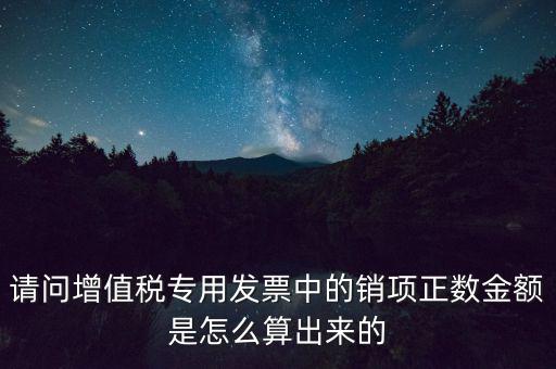 請(qǐng)問(wèn)增值稅專(zhuān)用發(fā)票中的銷(xiāo)項(xiàng)正數(shù)金額是怎么算出來(lái)的