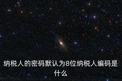 8位國稅納稅編碼是什么，納稅人的密碼默認為8位納稅人編碼是什么