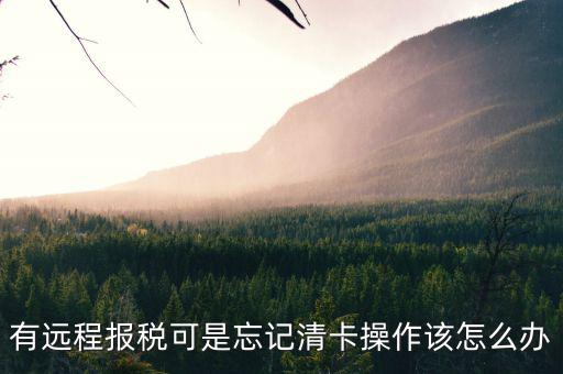 遠(yuǎn)程清卡失敗什么意思，有遠(yuǎn)程報(bào)稅可是忘記清卡操作該怎么辦