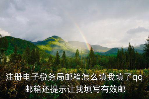電子稅務(wù)局 是什么，注冊電子稅務(wù)局郵箱怎么填我填了qq 郵箱還提示讓我填寫有效郵