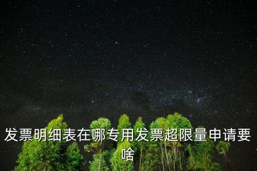 超限量申請發(fā)票有什么要求，發(fā)票明細(xì)表在哪專用發(fā)票超限量申請要啥