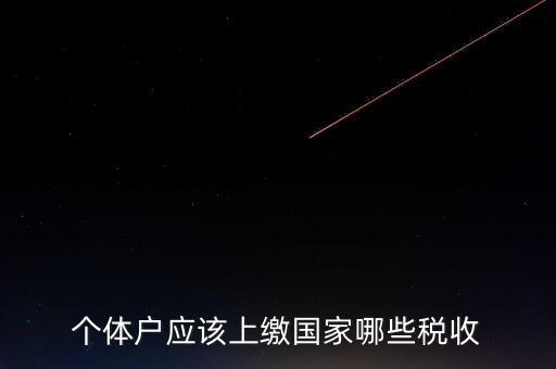 個體戶都交什么稅，個體戶應該上繳國家哪些稅收
