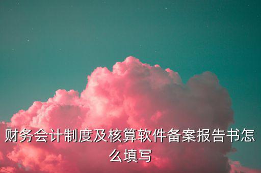 財(cái)務(wù)會(huì)計(jì)制度及核算軟件備案報(bào)告書(shū)怎么填寫(xiě)