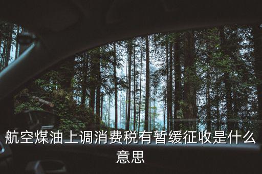 暫緩征收消費稅是什么，航空煤油上調消費稅有暫緩征收是什么意思