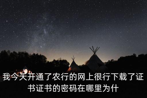 我今天開通了農行的網(wǎng)上很行下載了證書證書的密碼在哪里為什