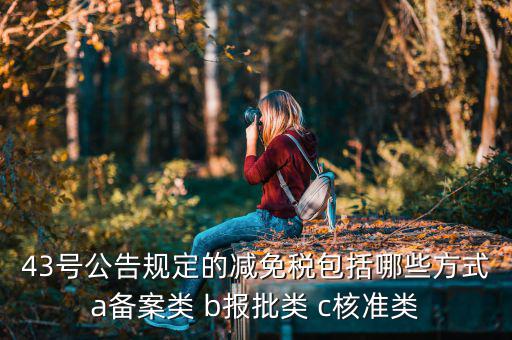 43號公告規(guī)定的減免稅包括哪些方式a備案類 b報(bào)批類 c核準(zhǔn)類