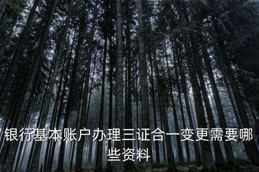 三證合一后銀行變更要帶什么資料，銀行基本賬戶辦理三證合一變更需要哪些資料