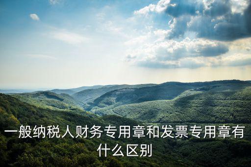 一般納稅人財(cái)務(wù)專(zhuān)用章和發(fā)票專(zhuān)用章有什么區(qū)別