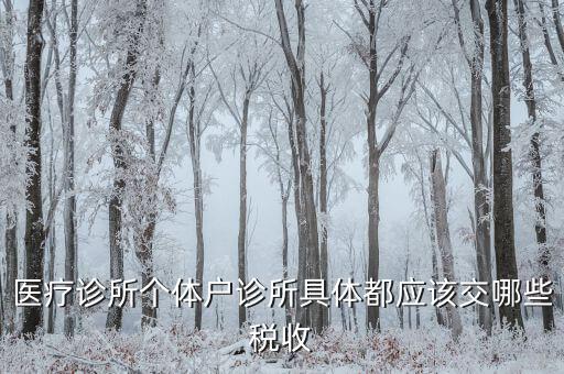 醫(yī)健護航都交什么稅，醫(yī)療診所個體戶診所具體都應(yīng)該交哪些稅收